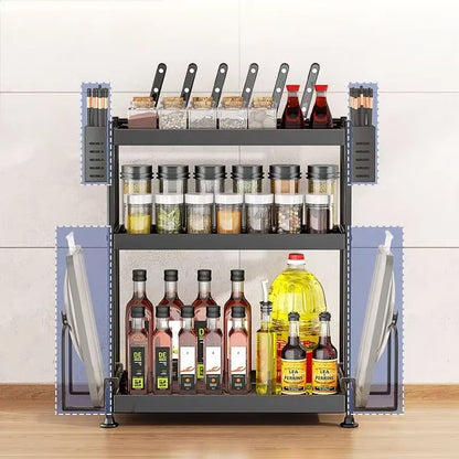 SpiceCraft™ Multi-Layer Kitchen Organizer – Countertop Seasoning Rack with Knife, Chopstick & Dish HolderKitchen Seasoning Rack Storage Rack Multi-Layer Dish Seasoning Rack Chopstick Knife Holder Countertop Multi-Functional Seasoning