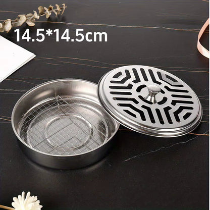 BuzzGuard™ Stainless Steel Mosquito Coil Holder – Covered Coil Burner Tray for Safe, Clean & Stylish Protection